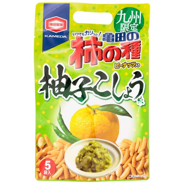 Kameda Persimmon Seeds (Kyushu Limited) Persimmon Seeds Yuzu Pepper, 3.9 oz (110 g) / Snacks, Rice Crackers