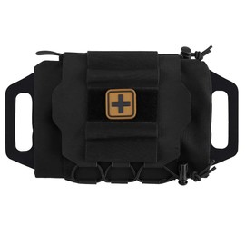 LIVANS Molle Medical IFAK First Aid Pouch Empty for Duty Belt Micro Belt Mini EMT Pouch Trauma Kit Med Roll Carrier Hypalon Handle Two-Piece System