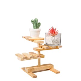 SZCYKJMY 3 Tier Succulent Windowsill Shelf Holders Flower Stand, small desktop plant rack, as well as small wooden display rack and potted plant rack - Indoor wooden plant rack