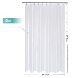 Mrs Awesome Stall Shower Curtain or Liner with Magnets 54 x 72 inch, Clear PEVA 8G, Water Proof, Non-Toxic and Odorless