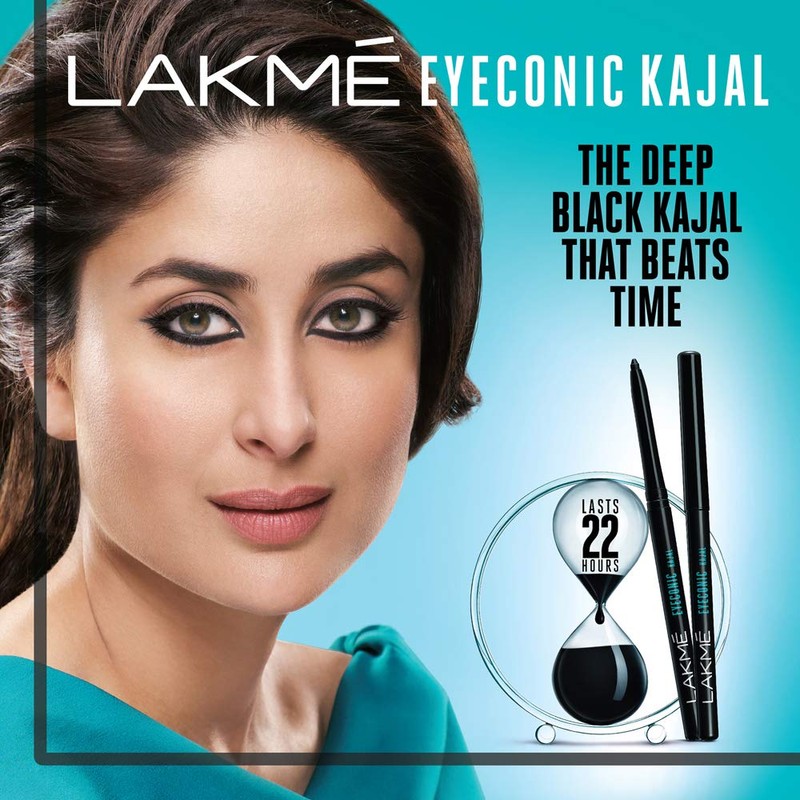 LAKM 2 X Lakme Eyeconic Kajal Twin Pack, Black, 0.35g