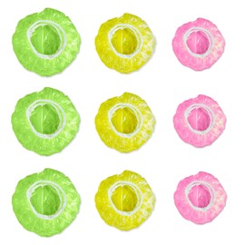Cragmut Pack of 120 Food Covers with Elastic Band, Colourful Elastic Food Storage Bags, Reusable Dust Cover for Vegetables, Fresh Protection