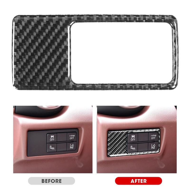 Parking Switch Panel Frame Cover Carbon Fiber Sticker Fit for