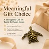 Brass Sea Turtle Figurine Coastal Home Decor Accent