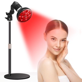 Aumtrly Red Light Therapy Lamp with Adjustable Stand, Red Light Therapy Bulb for Face and Body Use, 660nm Red Light and 850nm Near Infrared Light Combo, Infrared Light Therapy Device at Home