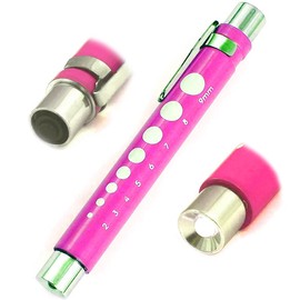 AAProTools Nurse Penlight Medic Reusable LED Pen Light with Pupil Gauge Pink