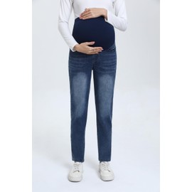 Yornobly Women's Maternity Boyfriend Jeans Over Belly Stretch Denim Pregnancy Trendy Pants