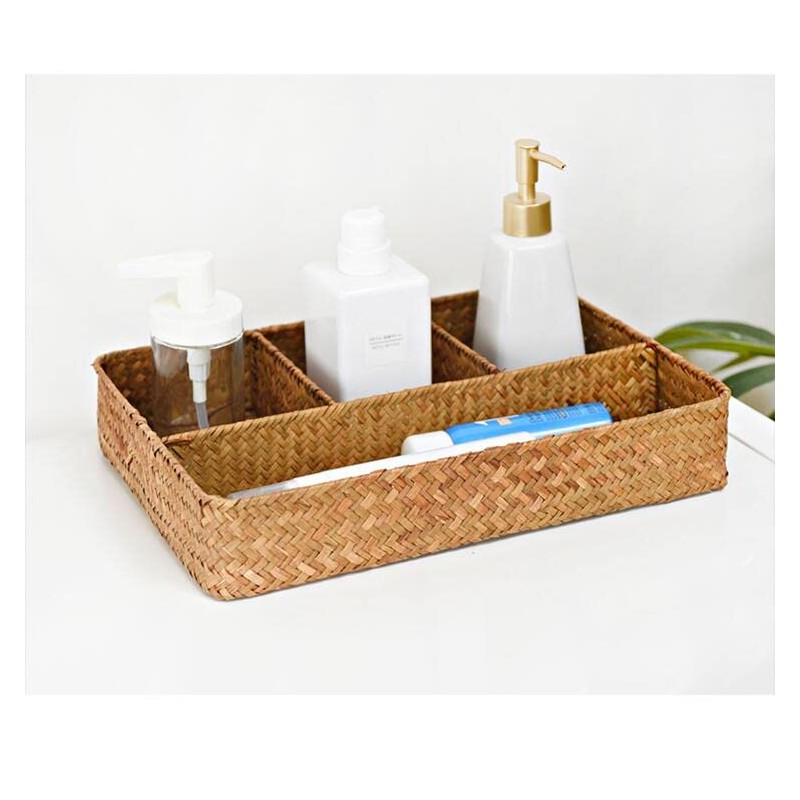 YANGQIHOME Tea Bag/Sugar Packet Holder, Coffee Station Condiment Organizer, Seagrass
