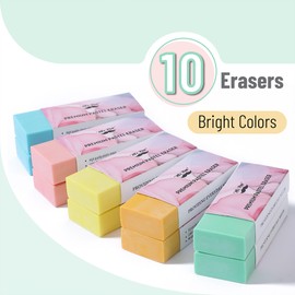Mr. Pen- Erasers, 10 Pack, Pencil Eraser, Bright Colors, Erasers for Pencils, Mr Pen Erasers, Erasers for School, Large Eraser, Block Erasers for School, Rubber Eraser, Large Erasers for School