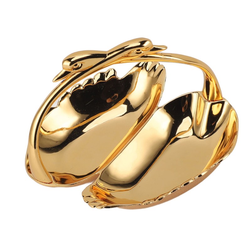 Double Fruit Plate Zinc Alloy Dual Fruit Tray Decorative Fruit