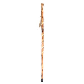 FOREST PILOT FOREST PILOT Big Ball Head Twisted Style Wooden Walking Stick for Hiking with Compass (Nature Color, 48 Inches, One Piece)