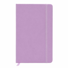 Pukka Pad, Hard Cover Soft-Touch Notebook – 192 Pages of 80GSM Acid-Free Lined Paper – Vegan Leather Cover with Inner Pocket, Ribbon Bookmark, Elasticated Closure – 130 x 210mm, Purple