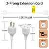 Polarity White Extension Cord 15FT 625W Extension Cords Thin Two