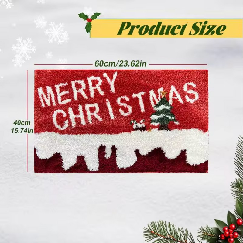 Christmas Door Mat Outdoor Indoor - Non-Slip Reindeer Carpet Mat