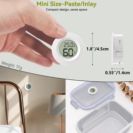 Atogou 3-Pack Mini Hygrometer & Thermometer, Indoor Outdoor Digital Humidity Meter Gauge Temperature, ℉/℃, for Home, Office, Reptile, Car, Greenhouse, Lab, Terrarium, Cellar.. A01 White