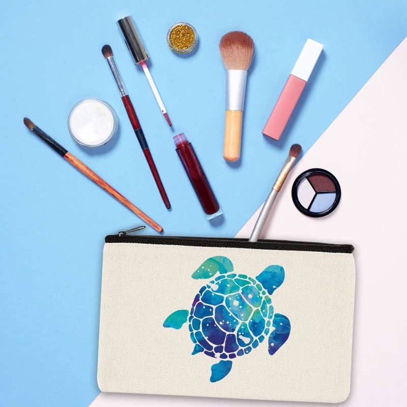 WIRESTER Canvas Zipper Makeup Bag, Cosmetic Pouch, Organizer Case for