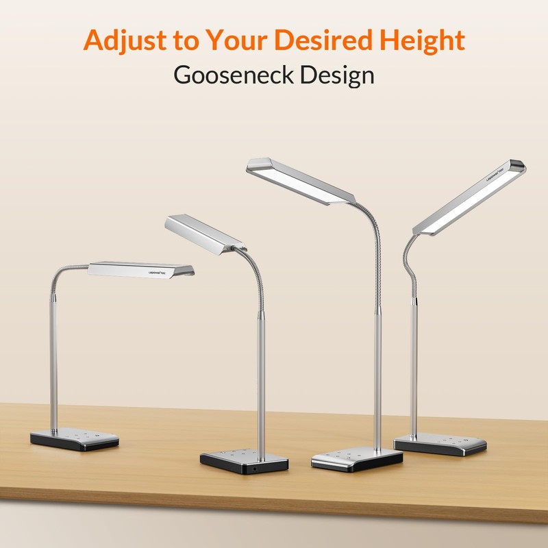LEPOWER-TEC LED Desk Lamp, 12W Reading Desk Lamp for Office