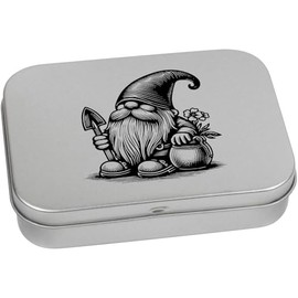 Azeeda 110mm 'Garden Gnome With Trowel' Metal Hinged Tin/Storage Box (TT00246316)
