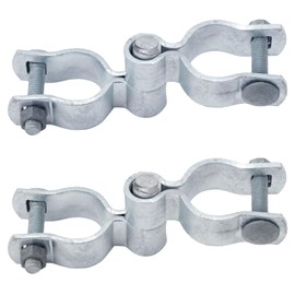 1-3/8" x 1-3/8" Chain Link Fence Gate Post Hinge Kit, Set of 2, Galvanized Steel Chain Link Fence Gate Hinge with 2 PCS Female Gate Frame Hinge and 2 PCS Male Gate Post Hinge, Bolts & Nuts Included