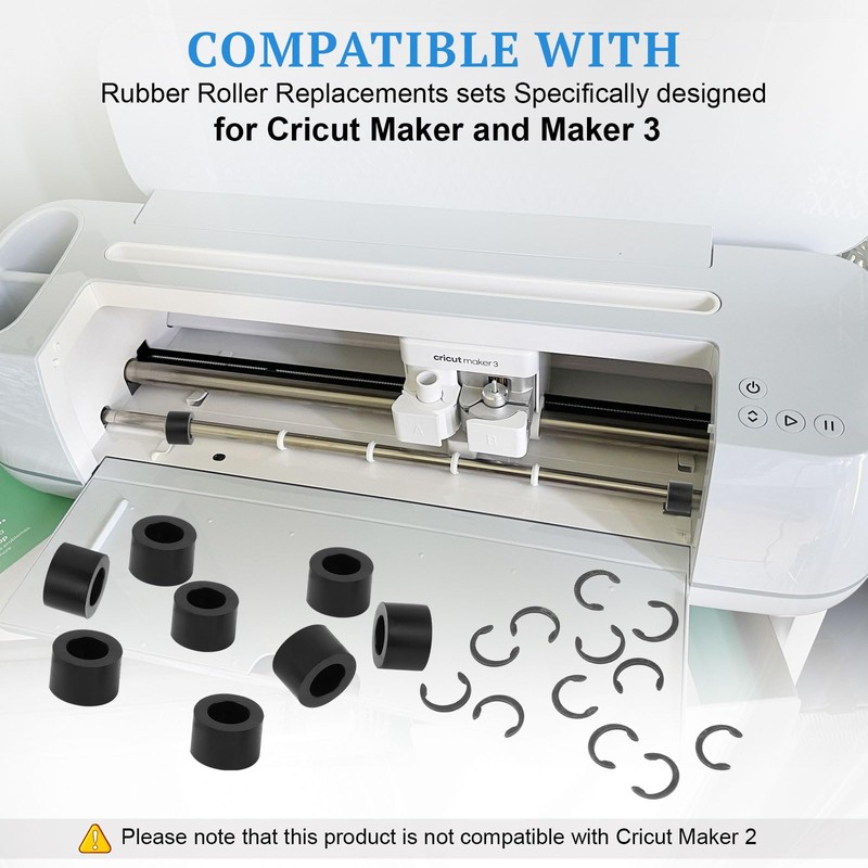 Rubber Roller Replacement for Cricut Maker, 8 Pcs Rollers and