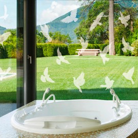PESTEZE USA UV Reflective Window Bird Decals–Anti Collision Static Cling Stickers for Windows to Prevent Birds from Hitting Glass–Removable, 16 Pack Window Alert Clings – Humane Bird Strike Prevention