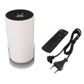Mini Smart Projector for Android 11.0 HD 4K 2.4 5G WiFi Bluetooth 5.2 270 Degree Rotation Automatic Correction Round Wireless Projector EU Plug