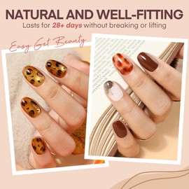 Luckyfairy Short Oval Round Nail Tips, 504Pcs Pre-shaped Gel Short Nail Tips Oval Shape, 15 Sizes Half Matte Clear Almond Acrylic False Nails No Need File for Nail Extension DIY Salon