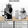 SUSTEAS Rotary Cheese Grater with Handle,Vegetable Slicer with 6 Interchangeable