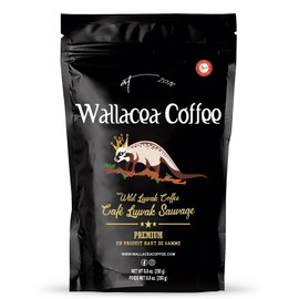 Wallacea Coffee Certified Wild Kopi Luwak Coffee Ground, Civet Coffee, Kopi Luwak From Gayo Sumatra Indonesia low acid medium dark roast (8.8 oz)