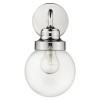 Homeroots One Light Silver Wall Sconce with Round Glass Shade