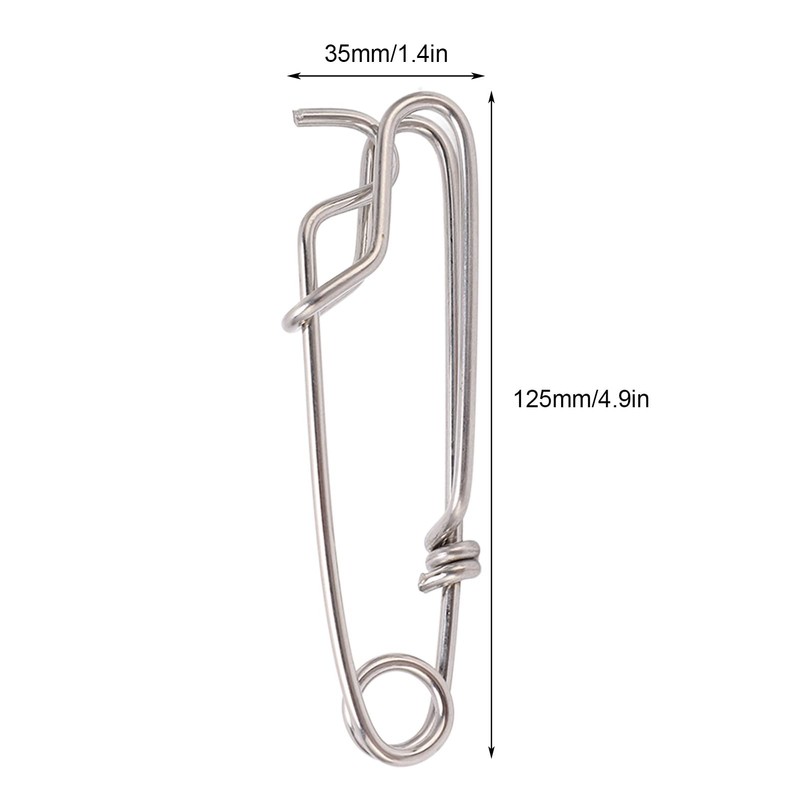 Closed Eye Fishing Clips Snap, Long Line Clips Snap Polished
