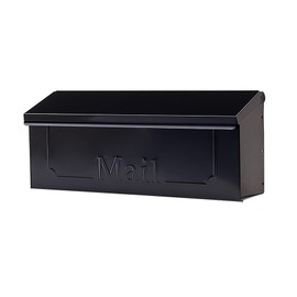 ARCHITECTURAL MAILBOXES Townhouse Galvanized Steel, Wall-Mount Mailbox, Black Small