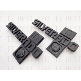 Aftermarket Products 2Pc 1981-87 GM Trucks Silverado “10” Fender Emblem Badge 14026451 Matte Black