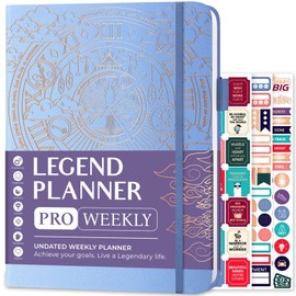 Legend Planner PRO – Undated Weekly & Monthly Life Planner for Goals & Productivity. Time Management Organizer Notebook, 18x25.5cm (Periwinkle)