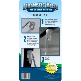 Magnetic Bliss Acoustical Tile Ceiling Hooks and Installation Tool