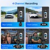 Hodozzy 4 Channel Dash Cam Car 1080P, 360° View Front
