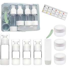 Juego De Botellas De Viaje De 9 Piezas, Lumbor37 Recargable Reutilizable Kit de ViajeCon Etiqueta Y Caja De Almacenamiento, A Prueba De Fugas, Accesorios De Viaje Recargables