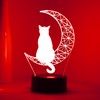EXIGENT - Lámpara de luz LED 3D para gato y