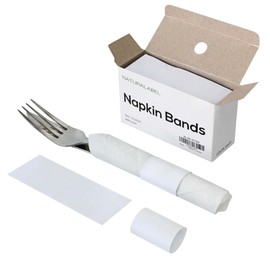 NATURALABEL Napkin Bands, Paper Napkin Rings Self Adhesive 500-Count (White)