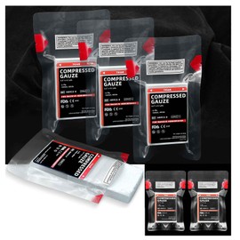 Sterile Compressed Gauze for Wound Packing, Emergency Compress Gauze Fold Bandage Roll for Home Basic First Aid Medical Ifak Tactical Outdoor (6)