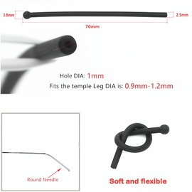 Eyeglass Sunglass Temple Tips,BEHLINE Replacement Glasses Ear Socks Ear Tips,Soft Silicone Earsocks Cover fit for Eyeglasses Sunglasses Air Spirit Titaniums Frames(White)