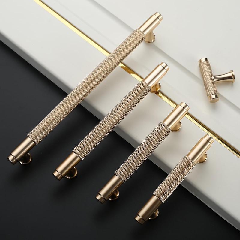 KNOKLOCK 4506C 10 Pack 5 Inch(128mm) Kitchen Cabinet Handles Gold