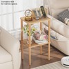 exilot Solid Wood Side Table, 2-Tier Tall End Table with