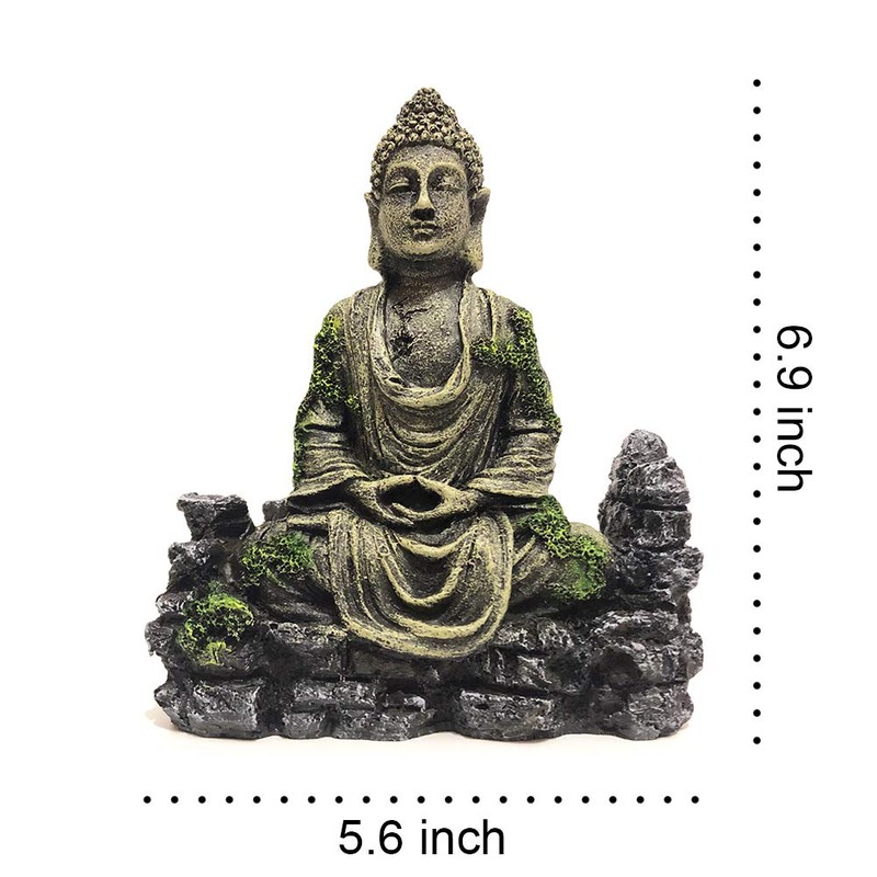 SLOCME Aquarium Buddha Statue Decorations - Aquarium Decor Ornament Fish