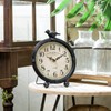 NIKKY HOME Vintage Table Clock with Bird, Metal Desk Clocks
