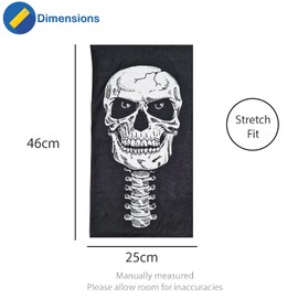 Skeleton Scarf Tube Black Snood Soft Warm Winter Washable Neck Elastic Tubular Gaiter Face Mask Seamless Multifunctional Unisex Stretchy Bandana Cover Headband for Sports Hiking Cycling Motorcycles
