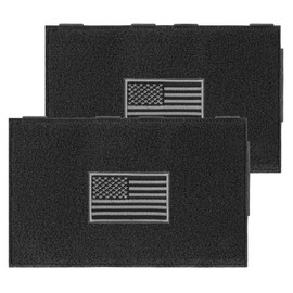 MOLLE Patch Panel Mounting Placard Platform, Hook & Loop Panel - DIY Morale Patch Board for Tactical Vests & Backpacks（Black,2Pack）