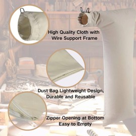 Table Saw Dust Collector Bag (10" Tablesaws with 2.5" Dust Port) Fits Bosc/Dewalt/Makita/Ryobi/Craftsman/Porter Cable/RIGID/Metabo/Kobalt/Skilsaw/Delta/
