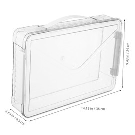 EXCEART Box Transparent ID Storage Box Paper Storage Organizer Document Case Magazine Organizer Book Paper Storage Folder Transparent File Box File Storage Box Plastic