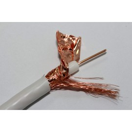 The One Stop Sat Shop ® 10 Metre Length of Webro WF100 Single Core all Copper Satellite Coaxial Cable with Ten Cable Clips